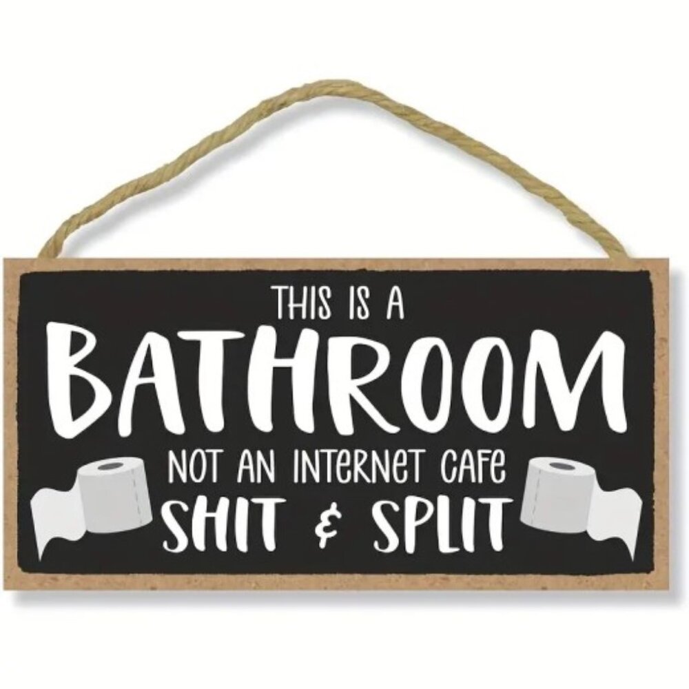NEW! Funny Wood bathroom Wall Sign Wall Decor